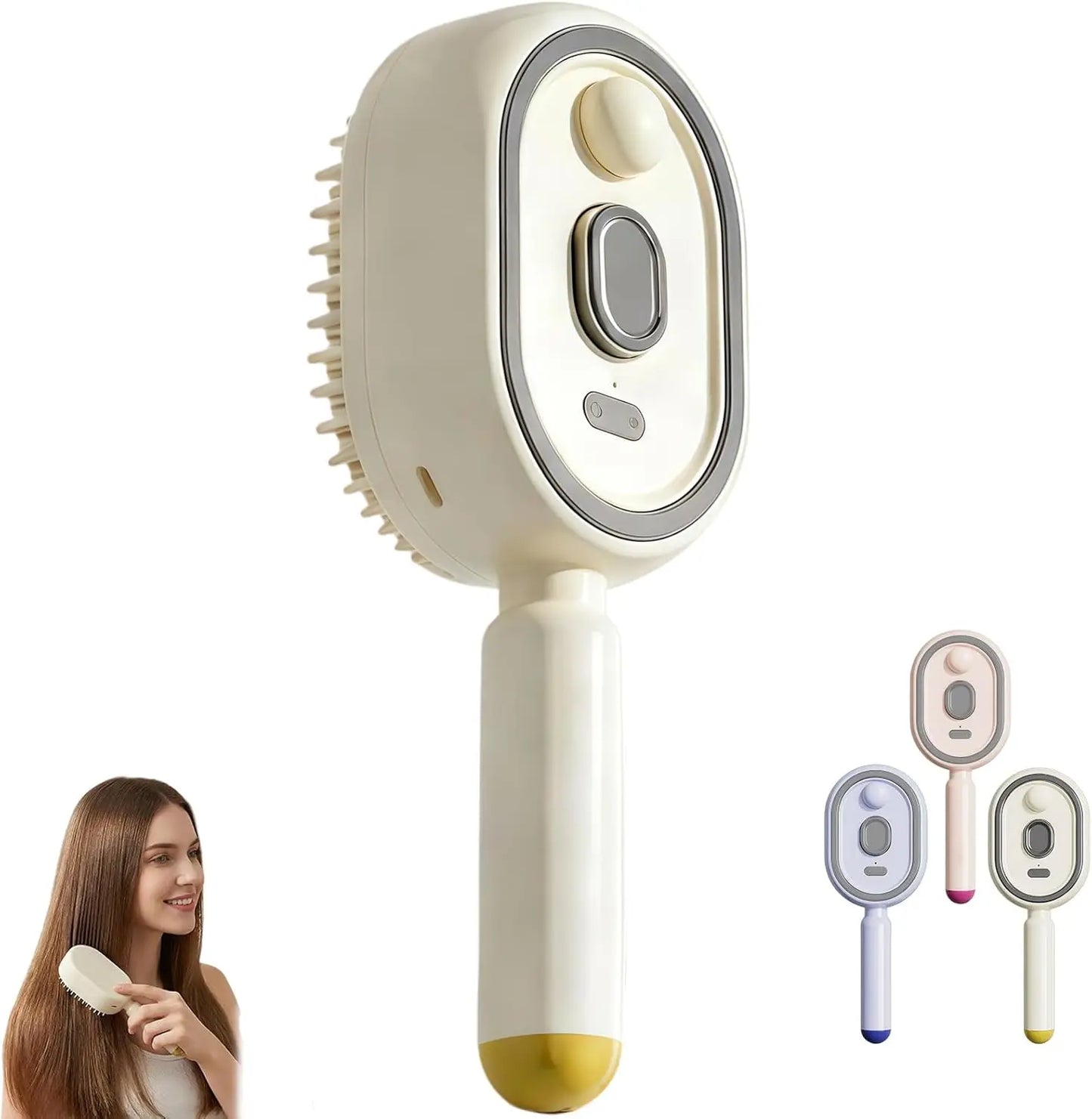 Electric Portable Spray Massage Comb Detangling Hair Brush with Moisturizing Spray and Scalp Massage Function for All Hair Types