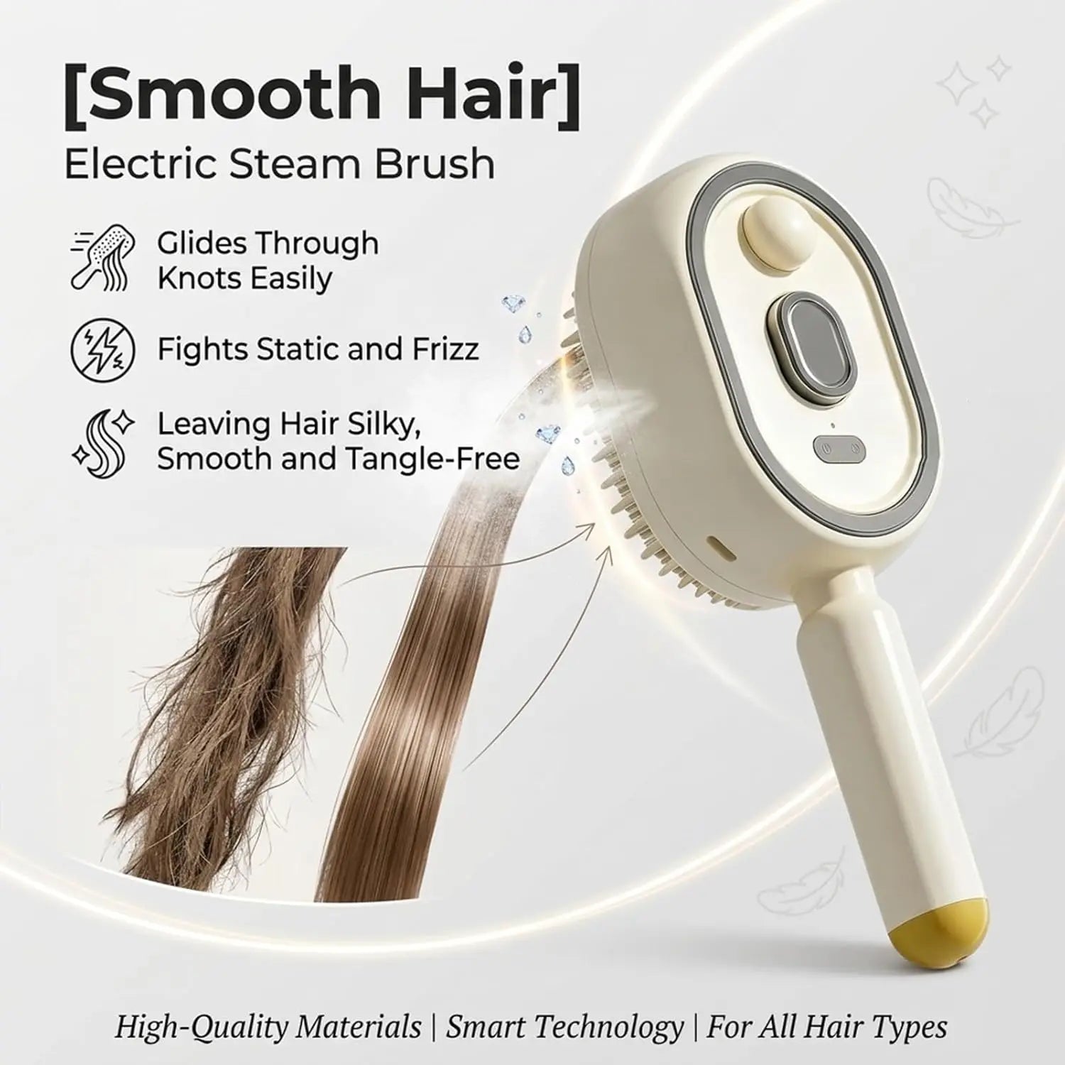 Electric Portable Spray Massage Comb Detangling Hair Brush with Moisturizing Spray and Scalp Massage Function for All Hair Types
