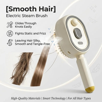 Electric Portable Spray Massage Comb Detangling Hair Brush with Moisturizing Spray and Scalp Massage Function for All Hair Types